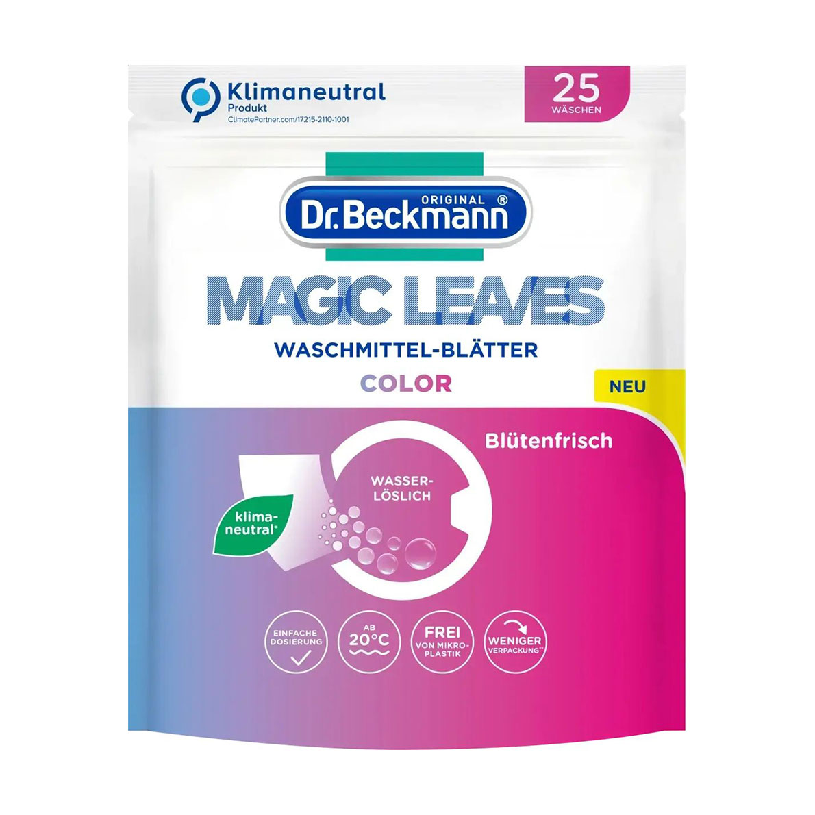 Серветки для прання кольорових тканин Dr. Beckmann Magic Leaves, 25 шт